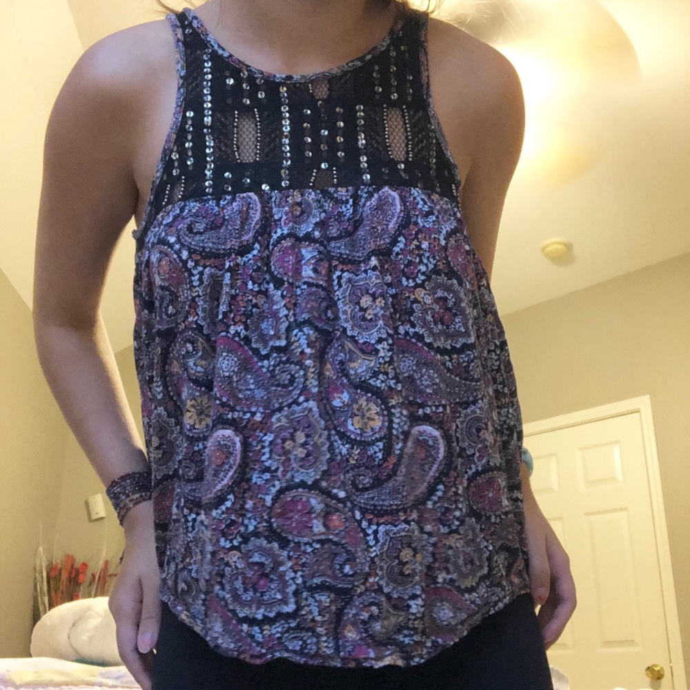 💞Hollister Sequin and Lace Tank
